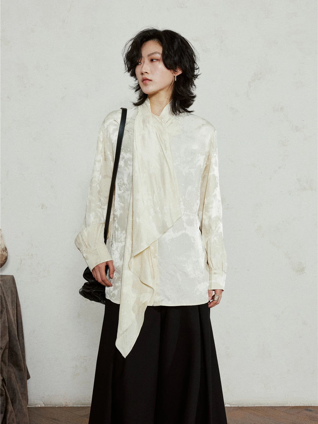 SUNYVONNE Temperament Jacquard Long-sleeved Shirt
