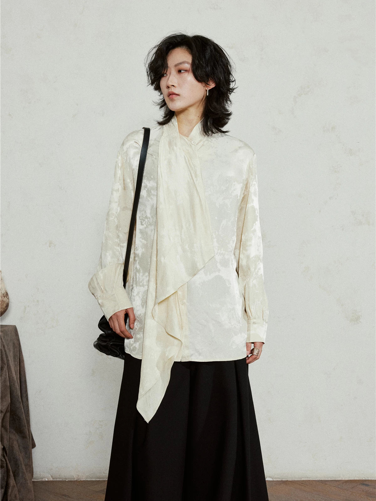 SUNYVONNE Temperament Jacquard Long-sleeved Shirt