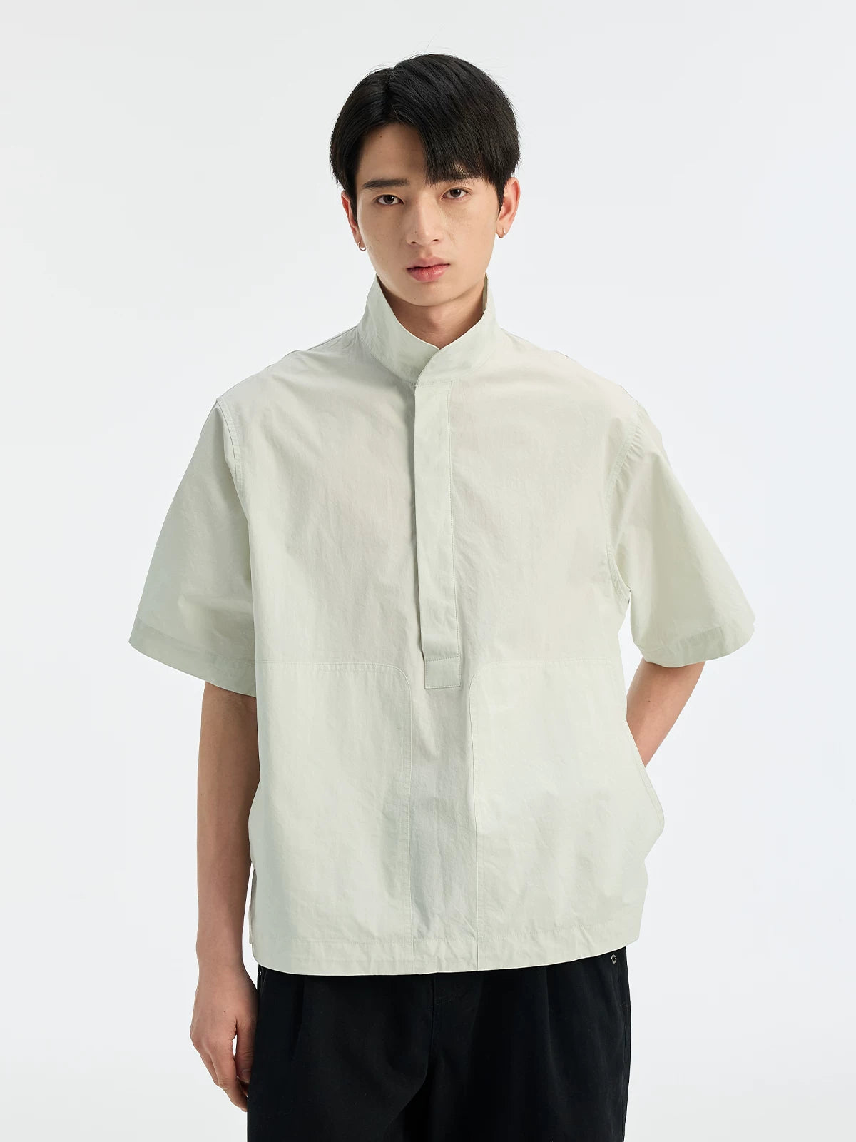 BUTTBILL Lapel Loose Short Sleeve Shirt