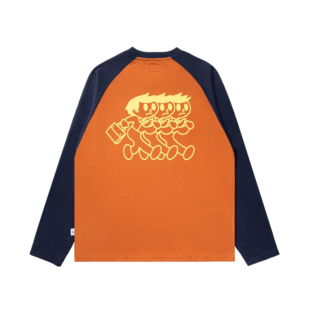 BENT IDEA Casual Color Matching Shoulder Long Sleeves