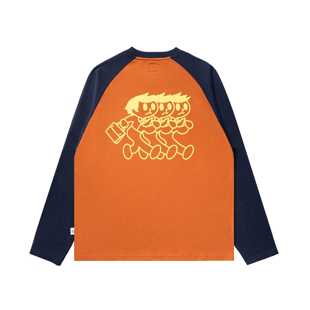 BENT IDEA Color Matching Shoulder Casual Long Sleeve