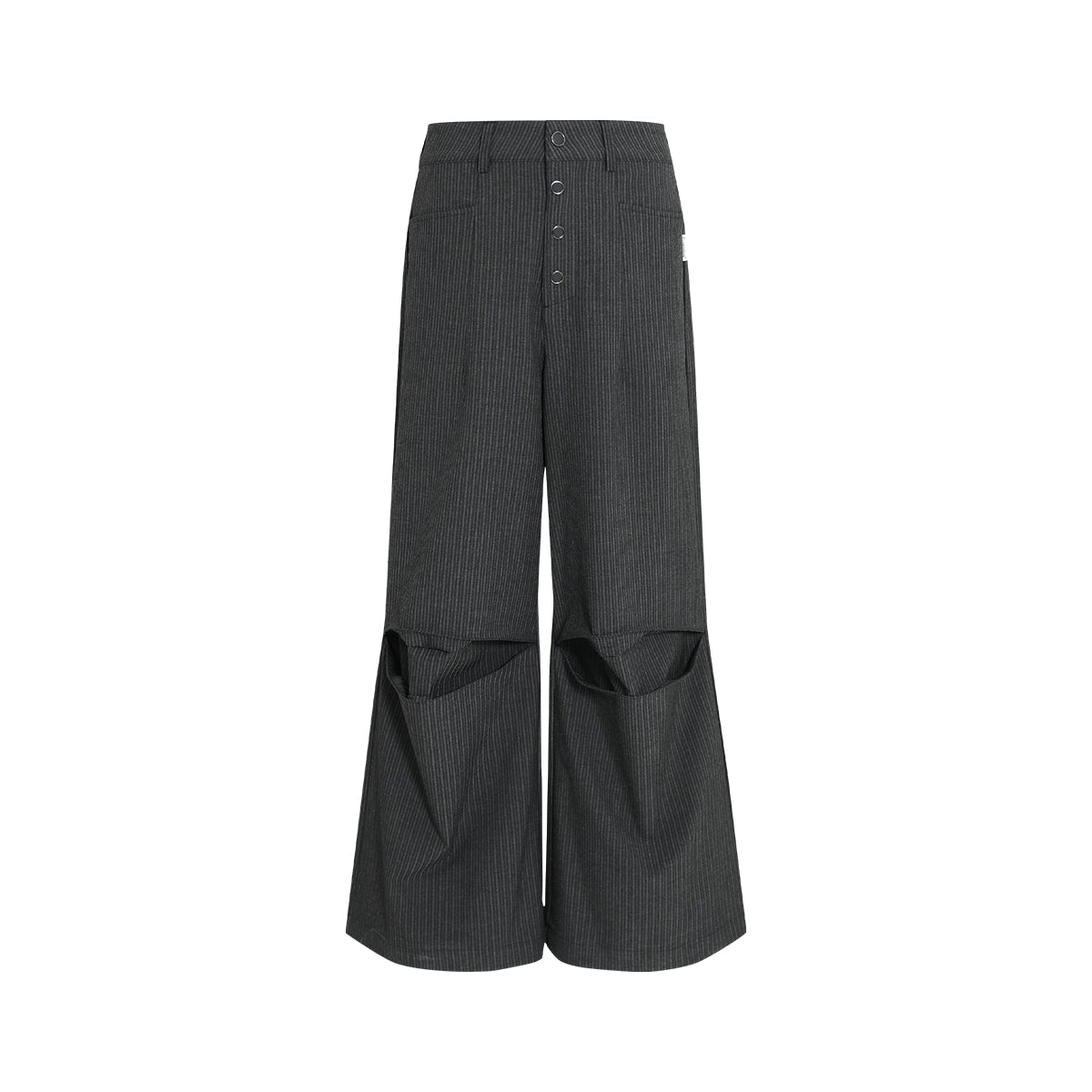 FUNKYFUN Striped Spaced Breasted Design Trousers