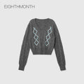 EIGHTHMONTH Jacquard V-neck Knitted Sweater
