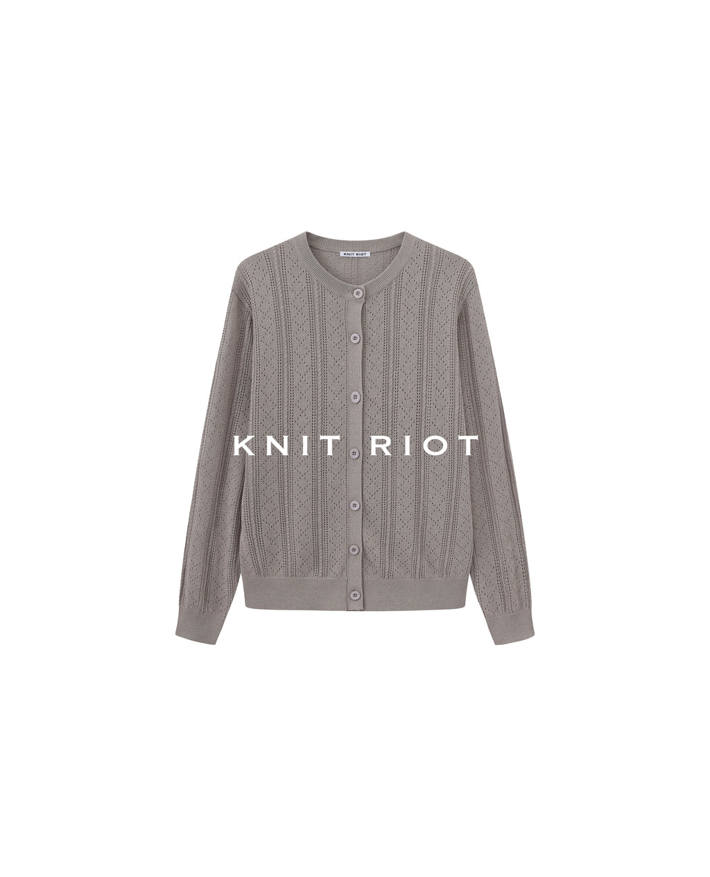 KNITRIOT Hollow Twisted Breathable Knitted Long-sleeved Cardigan