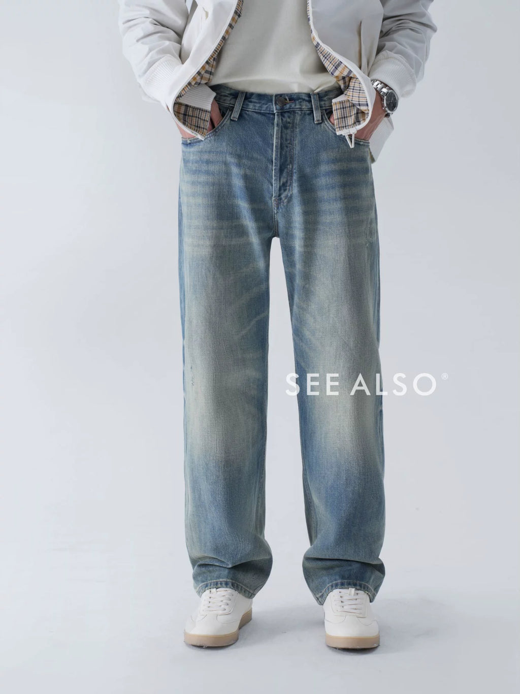 SEE ALSO Super Worsted Combed Cotton Loose Straight Jeans