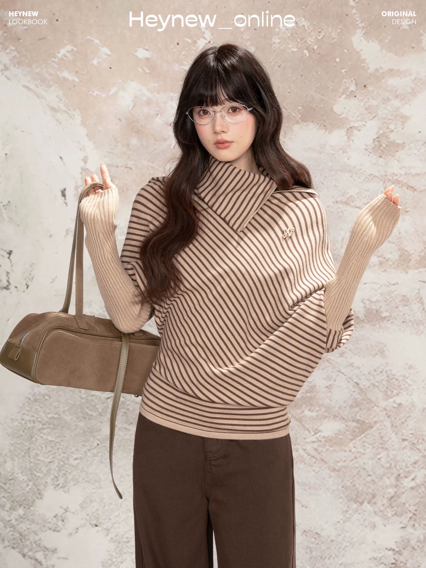 LOVEHEYNEW Turtleneck Contrasting Color Loose Casual Long Sleeves