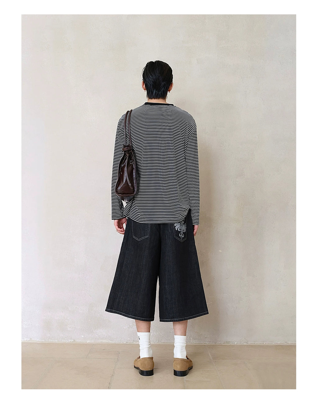 TERRAINCOGNITA Striped Crew Neck Loose Casual Long Sleeve