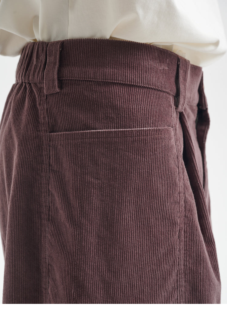 BUTTBILL 25SS Japanese retro 11-pit non-elastic corduroy Shorts