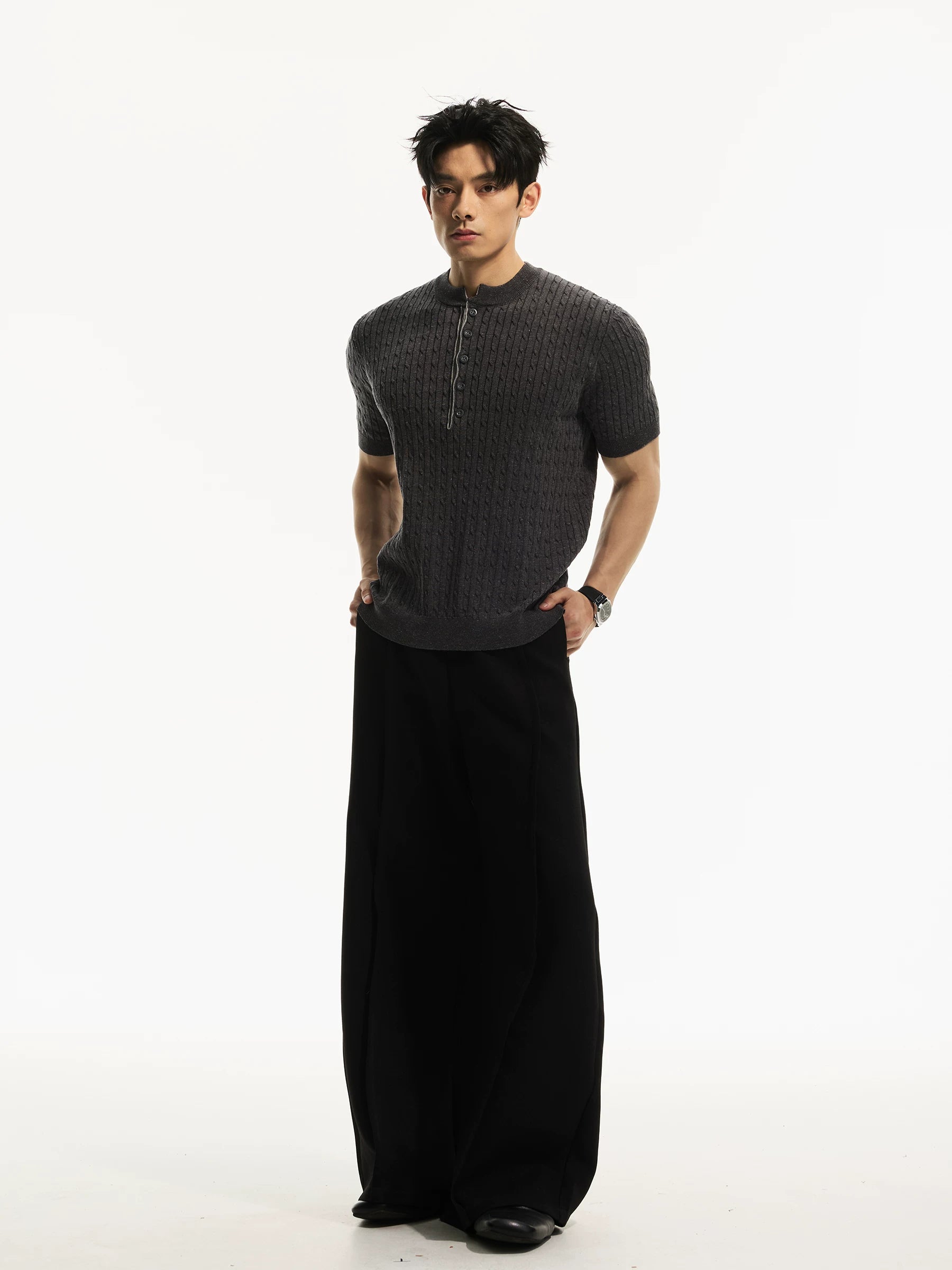 DAY NY Front Shoulder Casual Knit Tee