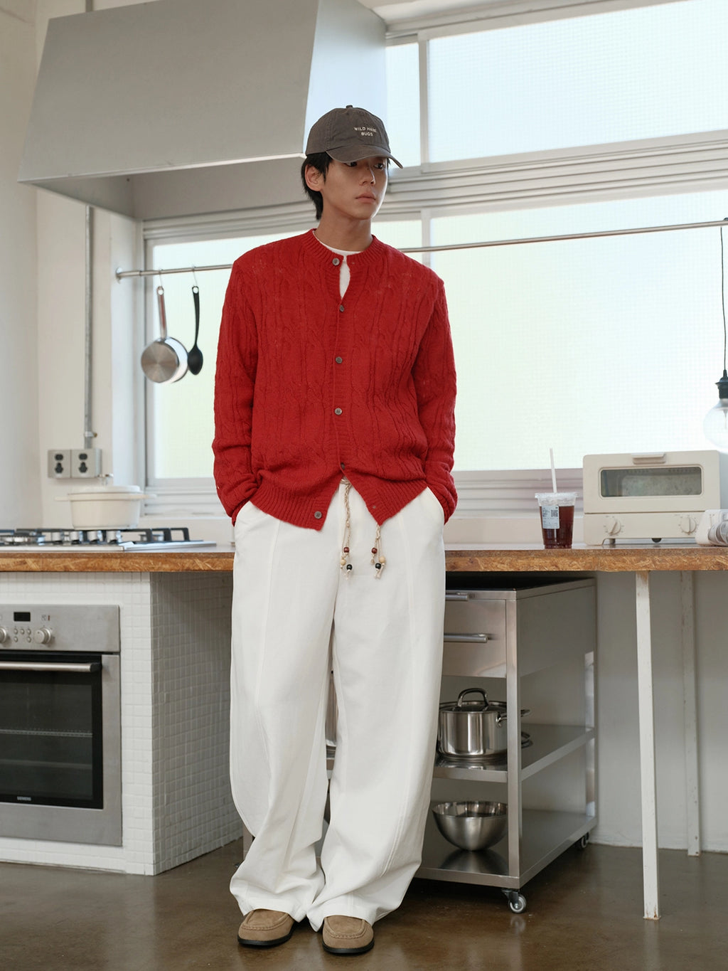 CARPEM Thin Twist Simple Knitted Cardigan Sweater