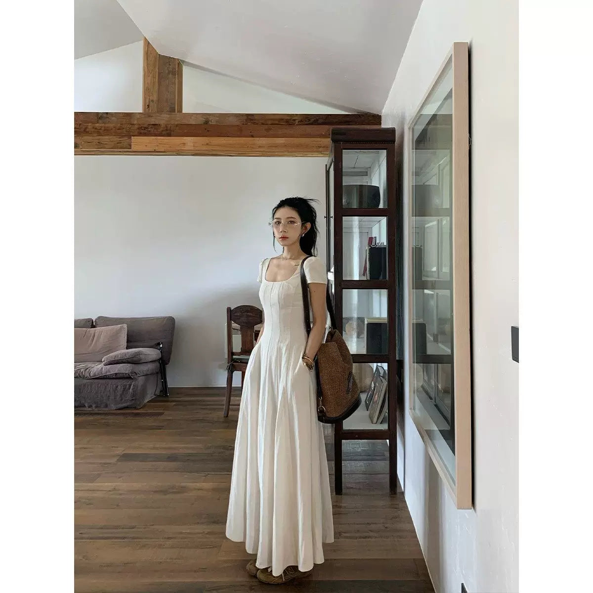 YOUNG KYLIN Lazy and Loose Waist Long Skirt