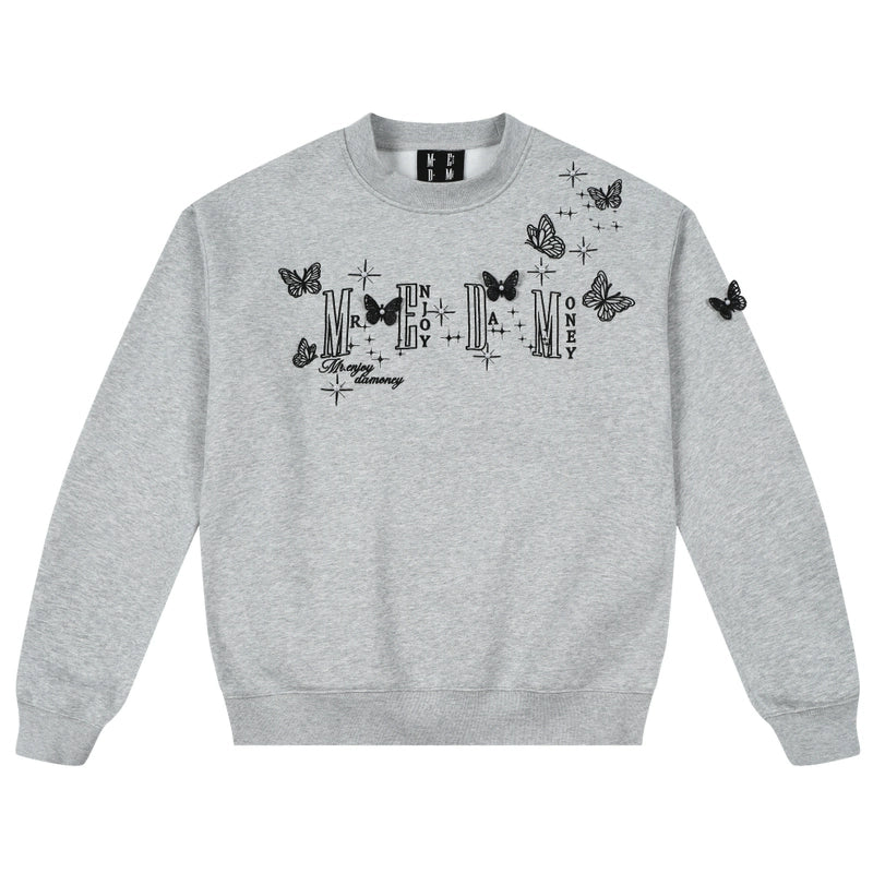 MEDM Three-dimensional Butterfly Crew Neck Sweater