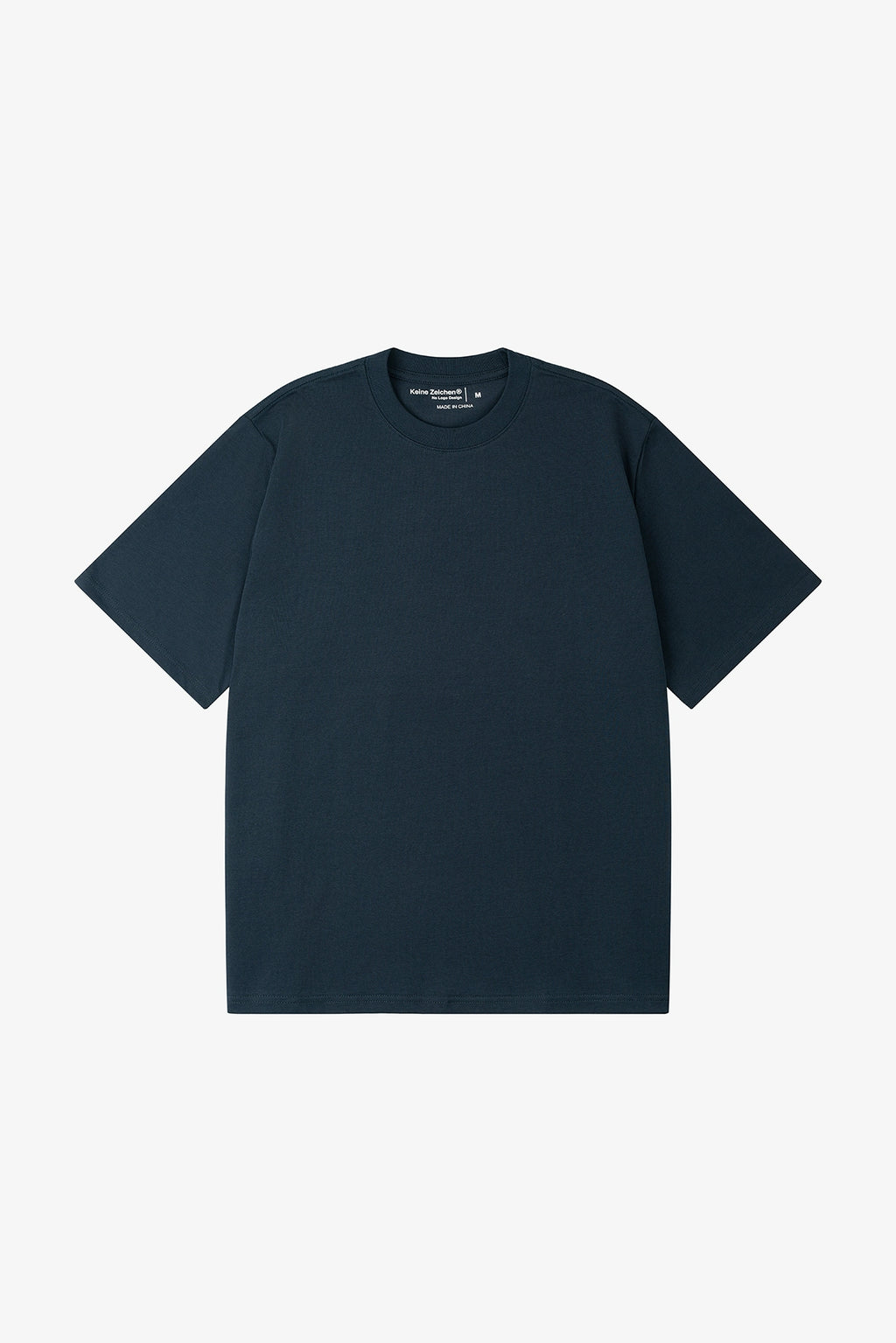 NO LOGO Short and Wide Version Round Neck Tee