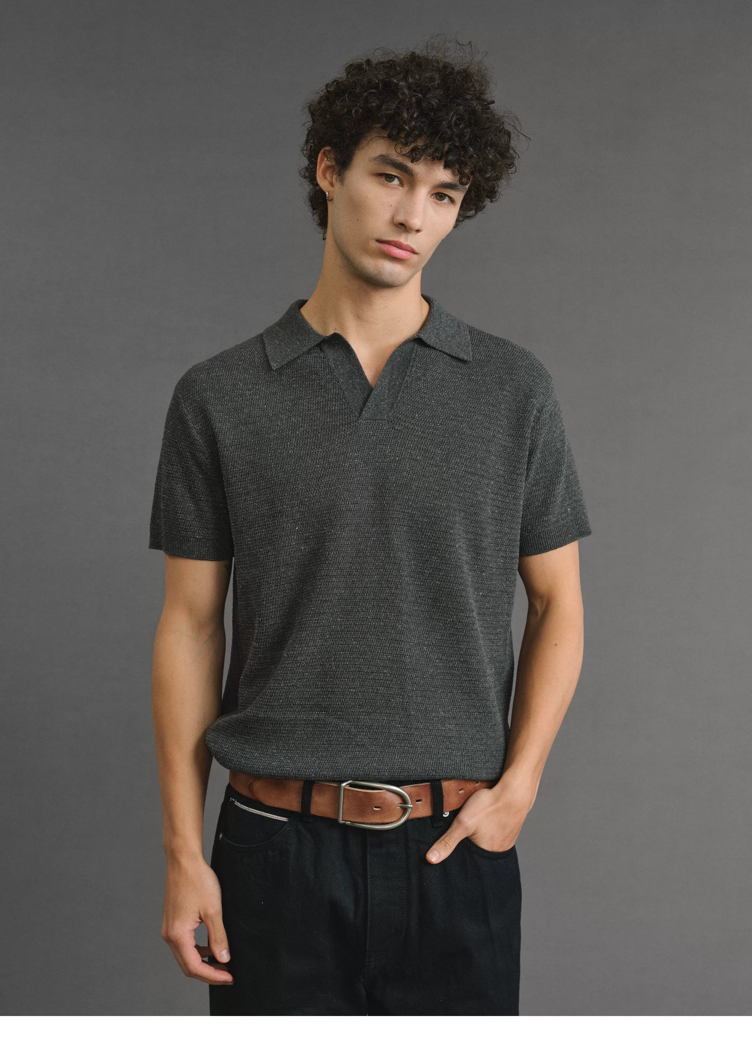 VLABMADE Breathable Italian Seagull Collar Knitted Short Sleeve Polo