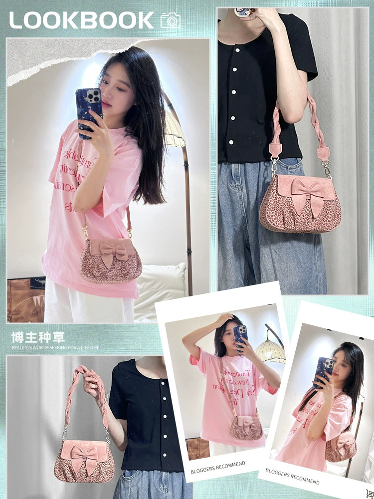 JACD Leopard Print Shoulder Butterfly Messenger Bag