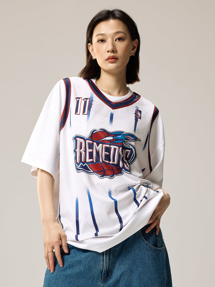 REMEDY Rockets digital printed fake two short-sleeved Tee