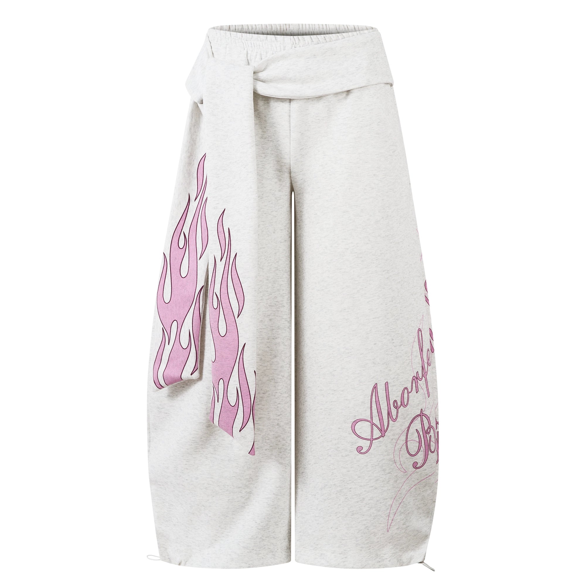 BLACKLISTS Flame Letter Print Strap Scimitar Sweatpants