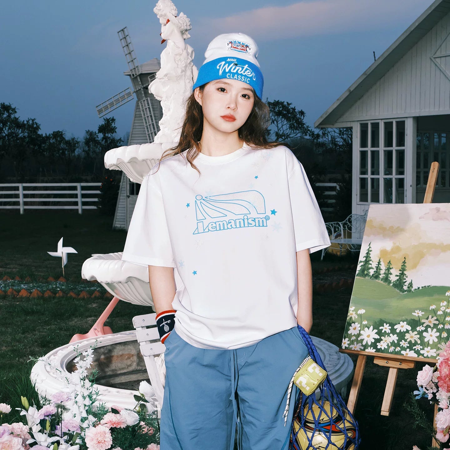 Lemanism Snowflake Print Loose Tee