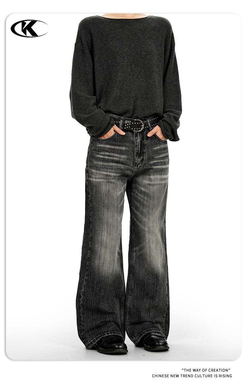 11KN Vintage Loose and Versatile Wide Leg Straight Jeans