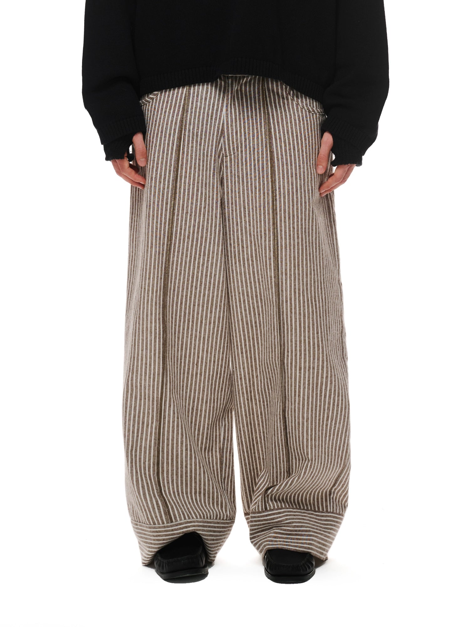 Loopsoon Vintage Striped Casual Versatile Straight Wide Leg Pants