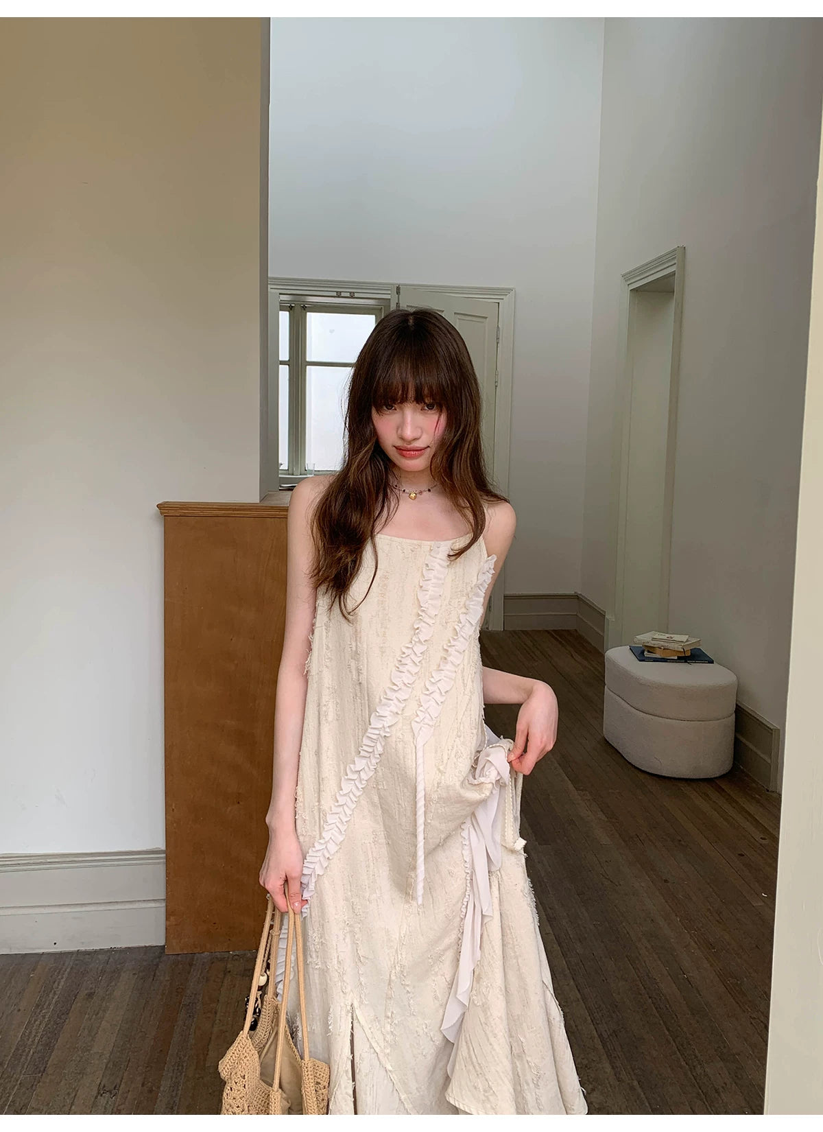 KANO Lace Splicing Suspender Dress