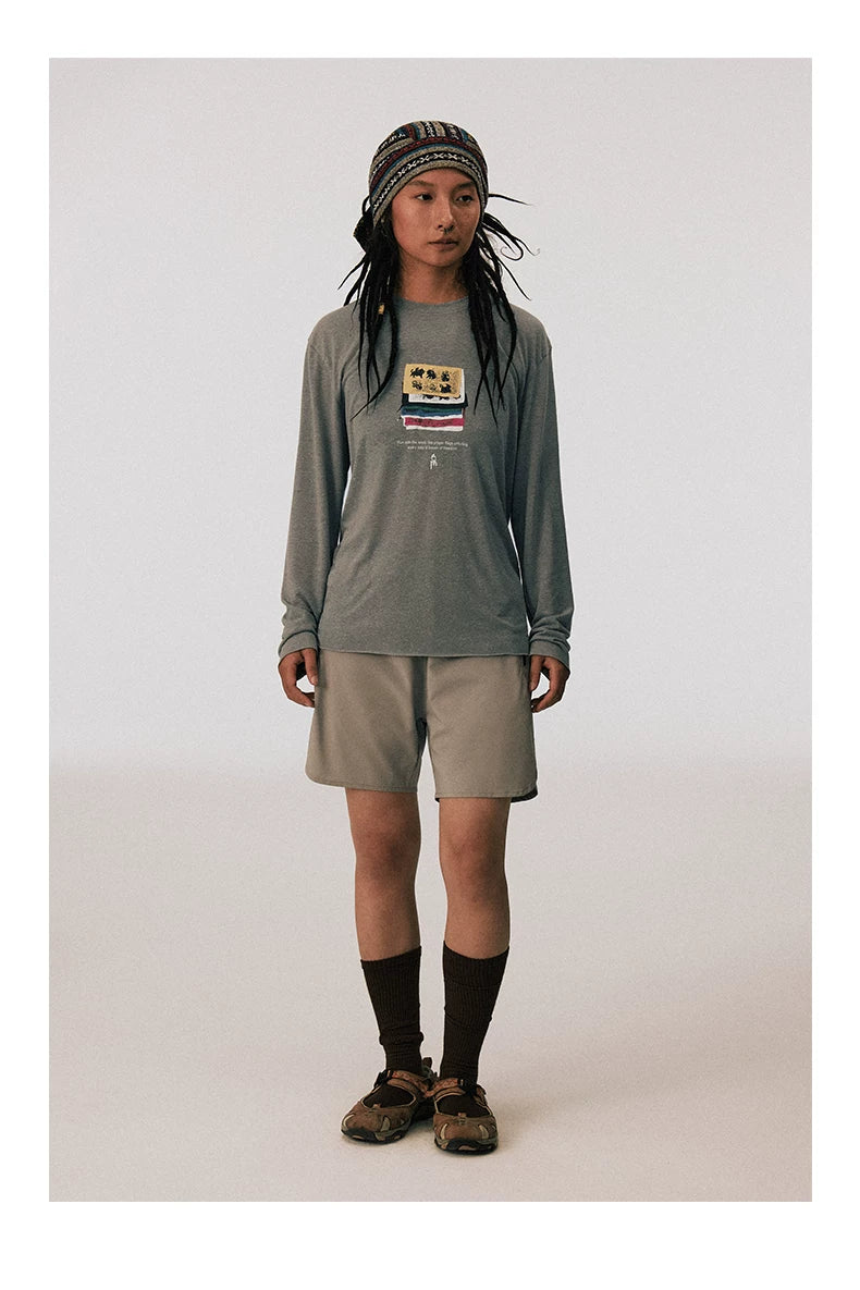 CONP Snow Prayer Flags Do Old Round Neck Long Sleeves
