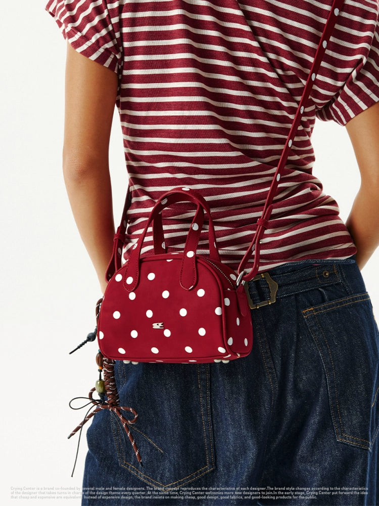 CryingCenter Polka Dot Boston Shoulder Crossbody Bag