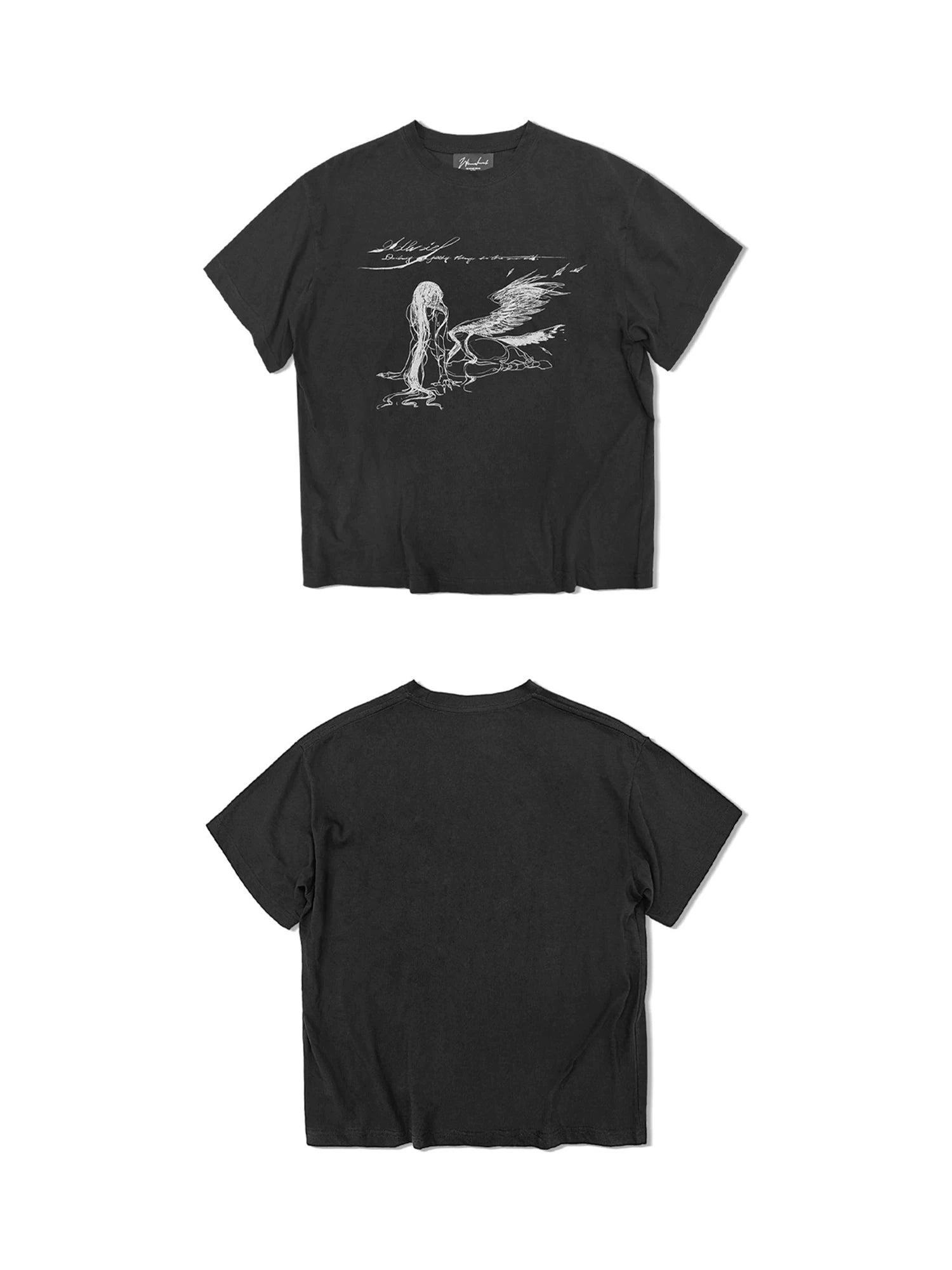WANNA LAB Hand-painted Print Cool Casual Tee