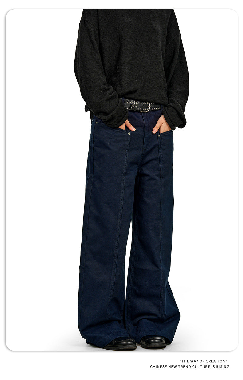 11KN Old Simple Loose Three-dimensional Wide-leg Pants