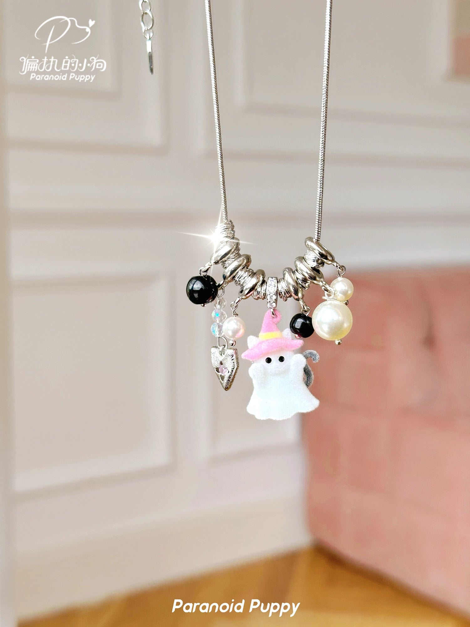 ParanoidP Ghost Cat Pendant Fashion Personality Necklace