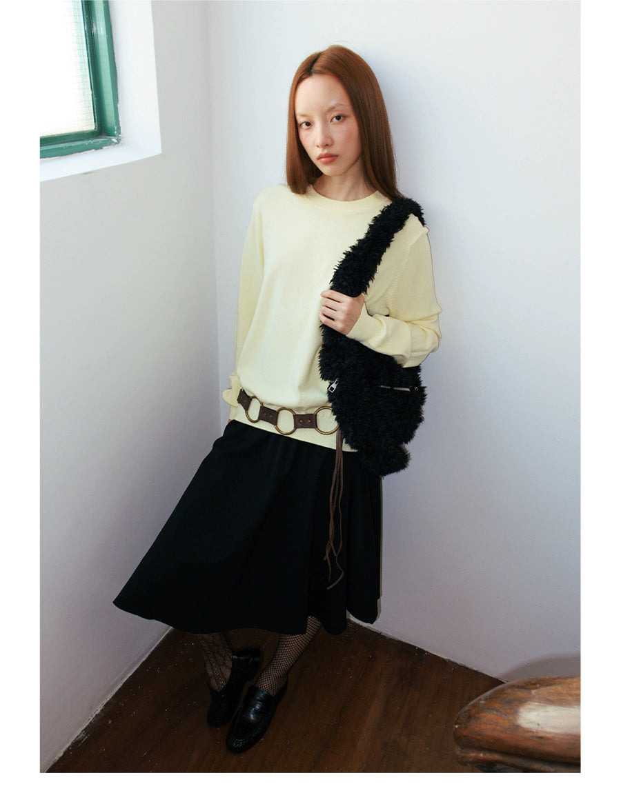 FUNKYFUN Bottomed Long-sleeved Knitted Pullover