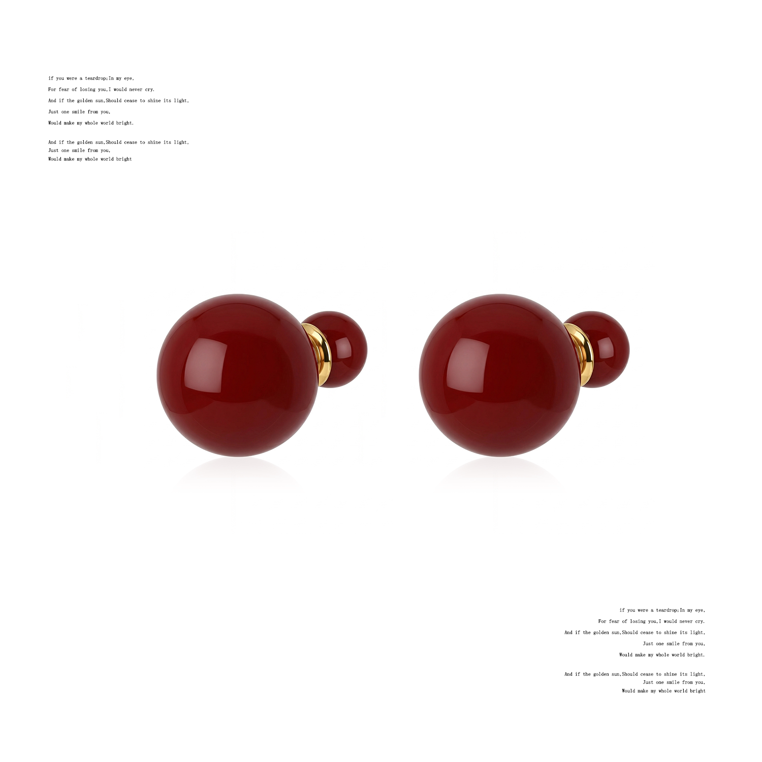 NO SOLUTION Double Sided Bead Stud Earrings