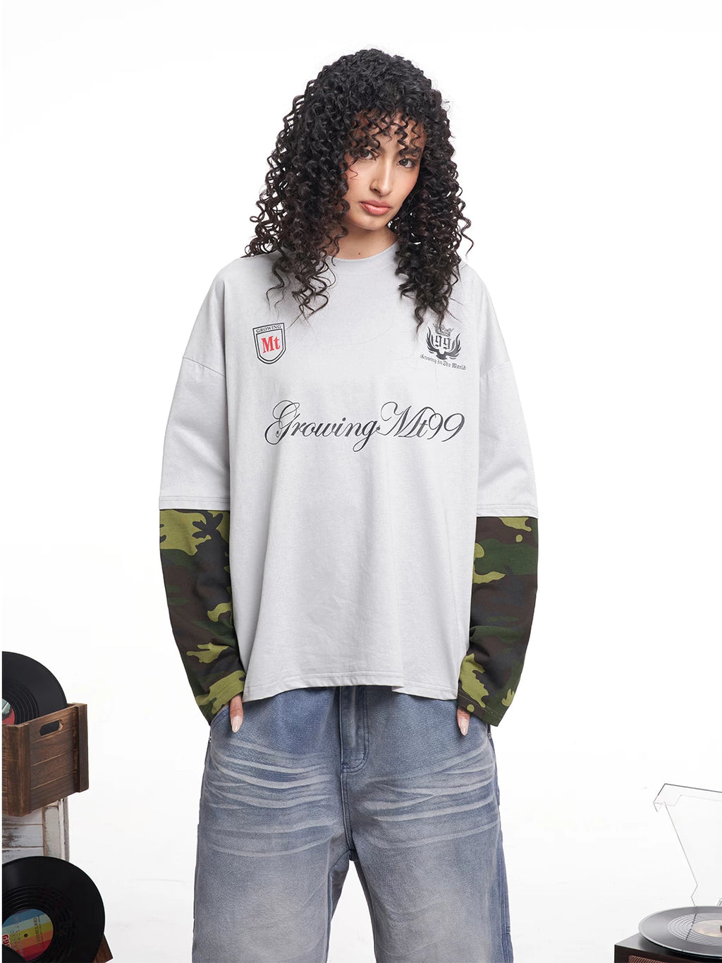 MT99 Fake Two-piece Camouflage Splicing Long Sleeve