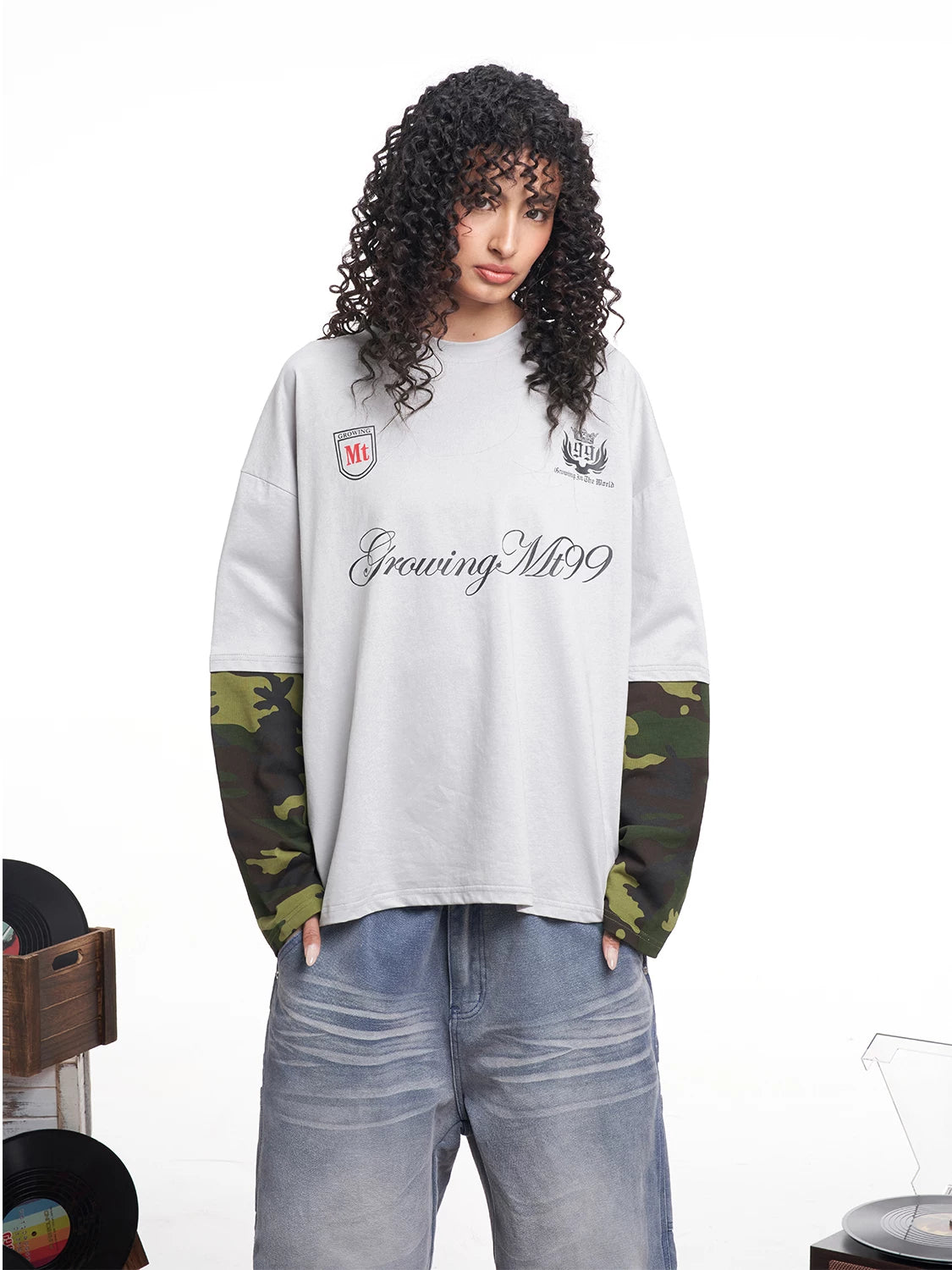 MT99 Fake Two-piece Camouflage Splicing Long Sleeve