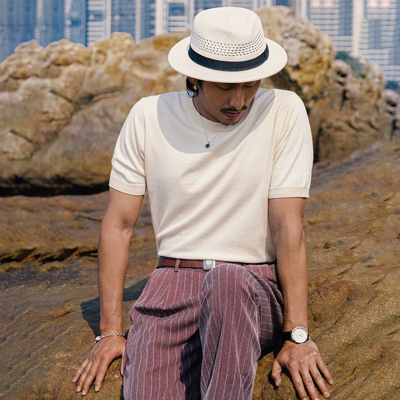 SOARIN Vintage Knitted Breathable Thin Tee