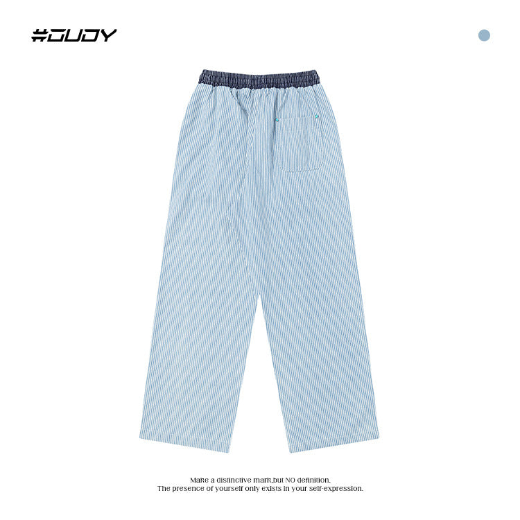 OVDY Retro Personalized Stitching Drawstring Pants
