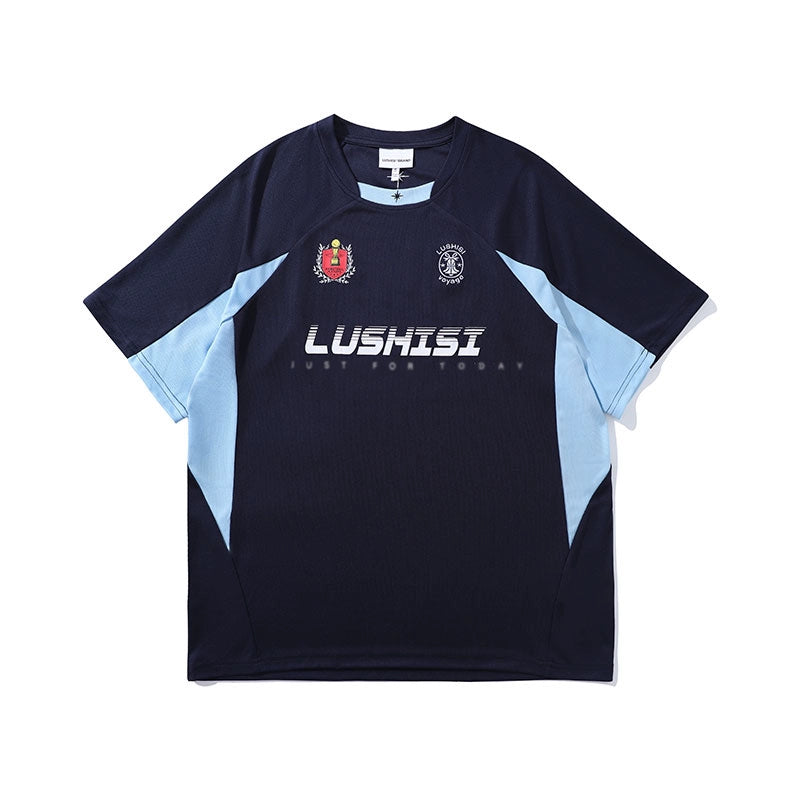 LUSHISI Quick-drying Splicing Retro Tee