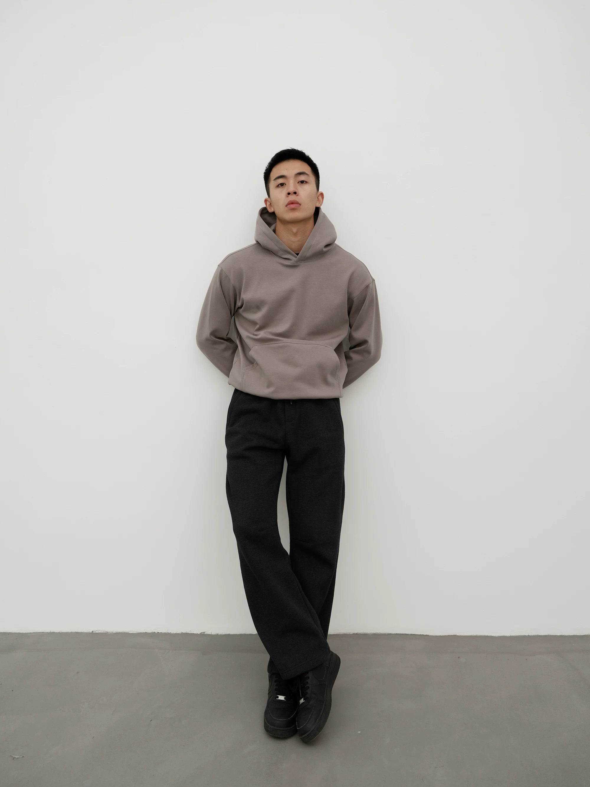 GTAL Solid Color Fleece Casual Hooded Sweater