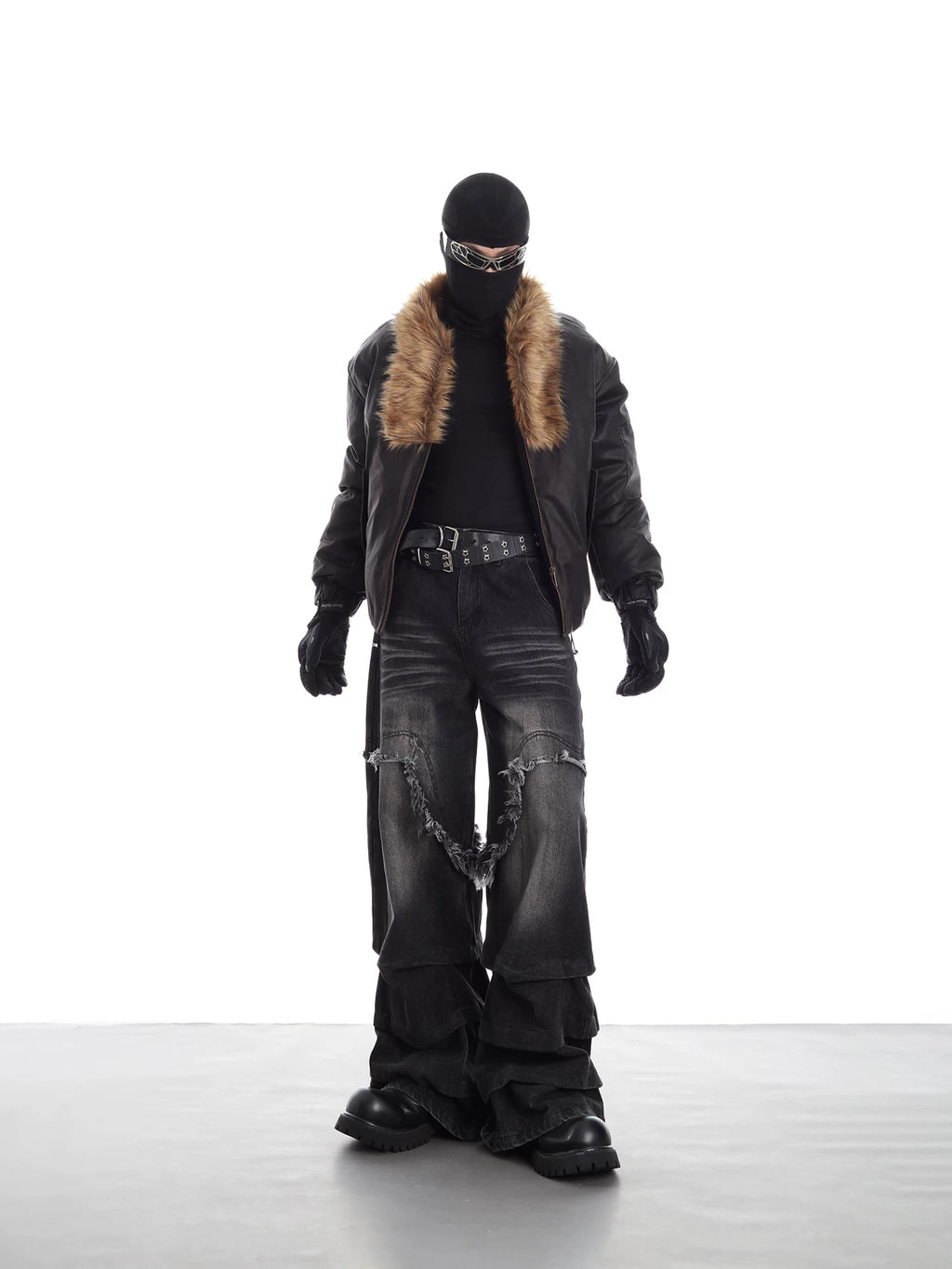 NUndeFineD Rough-trimmed Wide-leg Jeans