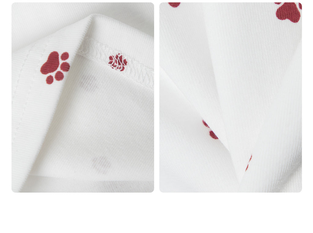 HeyHenry Puppy Footprint Front Shoulder Slim Tee