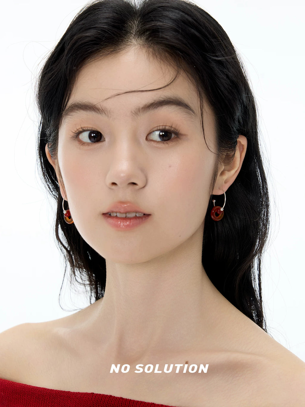 NO SOLUTION Safety Buckle Agate Earrings