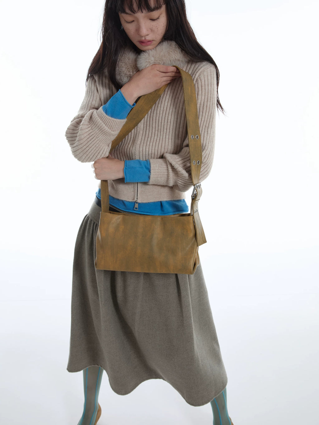 DirtySix Wide Strap Crossbody Small Square Bag