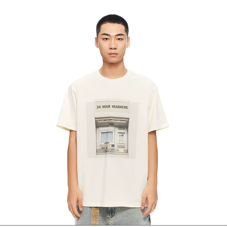 HEADACHE Casual Round Neck Oversized Tee