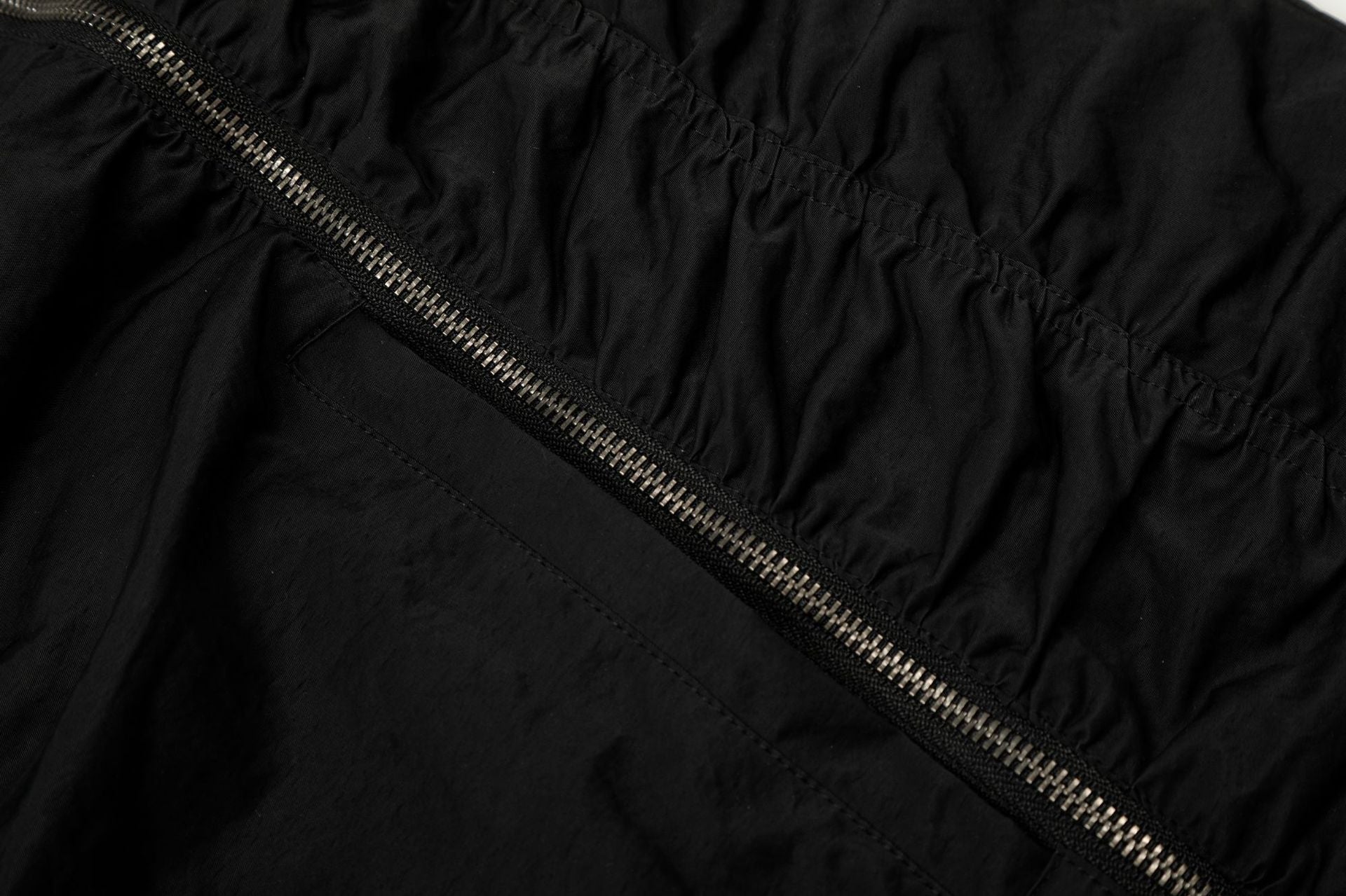 11KN 11K Nylon Zip-Up Jacket with Striped Embroidery