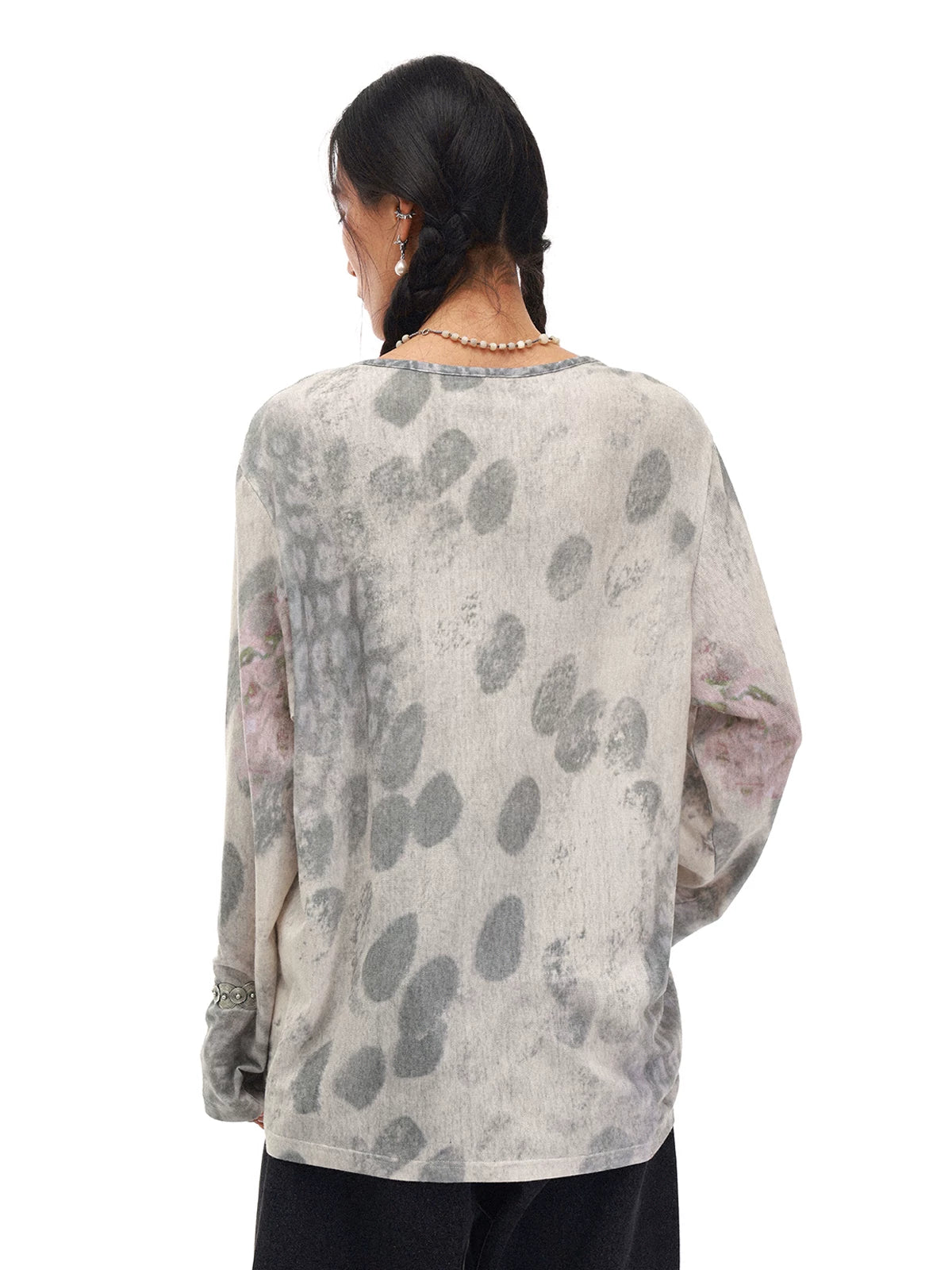 PHYS Spotted Floral Slack Shoulder Long Sleeve T-Shirt