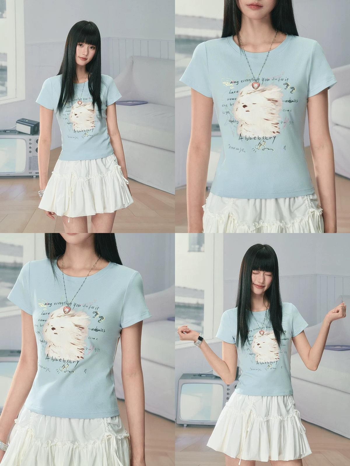 Ablueberry Slim and Thin Versatile Tee