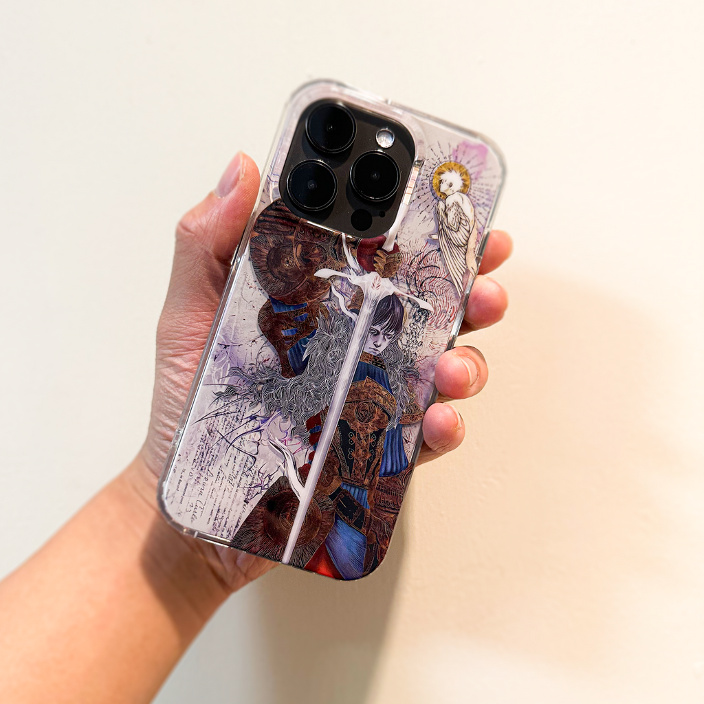 Violet "SWORD" IMD double-layer printing splicing iPhone Case