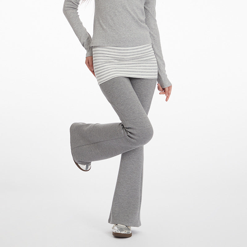 Nariele Waist Small Feet Micro-flared Slacks