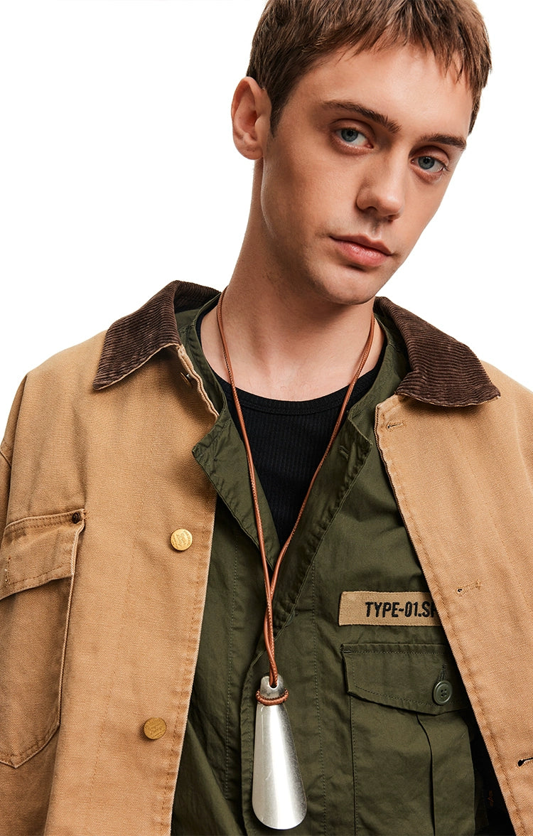 MADWITCH Vintage Spliced Commuter Casual Tooling Jacket