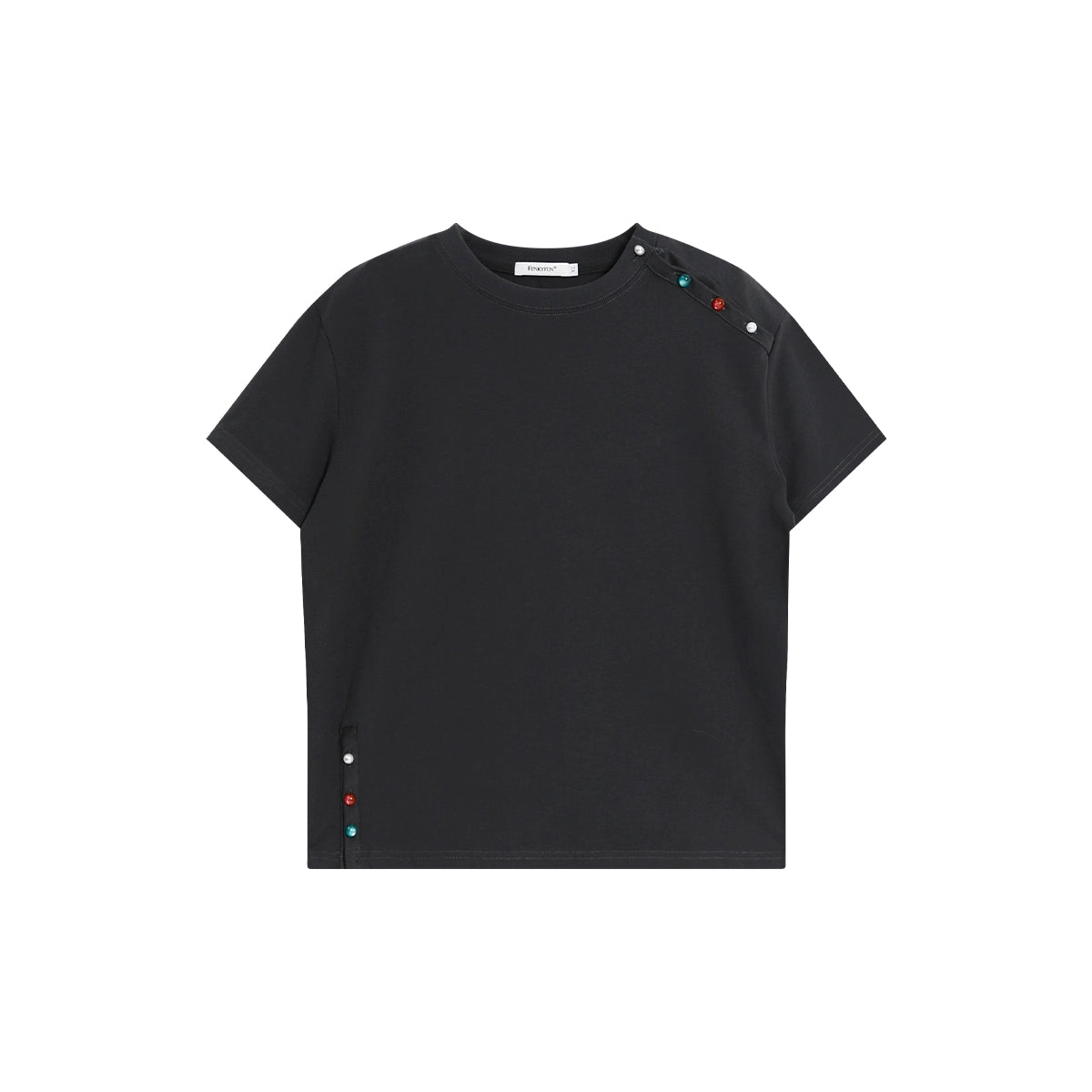 FUNKYFUN Handmade Colored Beaded Slit Tee
